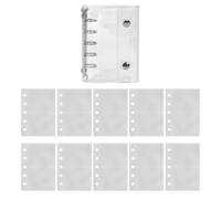 Zestivra Lose Paper para la escuela, cubierta transparente de PVC, 5 anillas, papel de cuaderno de hojas sueltas, 10 hojas, colección de manualidades para viajes, fiestas de arte, cumpleaños, viajes