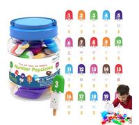 Zestivra Número de hielo a juego de juguetes | Escuela educativa para niños pequeños | 20 piezas lindo en el número de mango para niños, manipuladores de guardería para el aula o el aprendizaje en