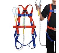 Zestivra Safety Harness - 5 Point Roofing Harness Full Body, Adjustable Shoulder Straps Flexible Equipment Lanyard Rope Gear for Roof Arborist Climbing Hunting Seguridad