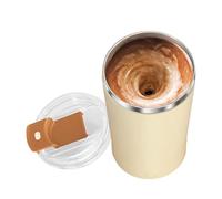 Zestivra Taza de 244 g con tapa, vaso mezclador eléctrico automático, recipiente de viaje recargable con base desmontable para chocolate caliente, café, té, batido de proteínas, leche o bebidas crema