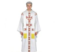 Zestivra Traje Sacerdote - Traje de Iglesia Católica con Cinta,Ropa Pastoral de Cuello | Para s Cosplayer Másquerades Carnavals Escena Sesión de Fotos Boda
