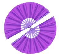 ZESTLASH Abanicos de mano plegables grandes de 13 pulgadas para mujer, abanicos plegables para bailar en línea que hacen sonidos esenciales para festivales de música (color morado)