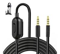 ZESTRO Auriculares Cable Compatible con G Pro X, G Pro, G433 y G233, 2M Cable Trenzado de Nylon 3.5mm con Control de Volumen y Botón de Silencio para gaming (Negro)