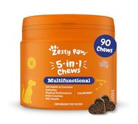 Zesty Paws Multivitaminas para Perros 5 en 1 | Promueve la Salud intestinal y de la Piel | Aumenta la inmunidad, el Rendimiento físico y Reduce el estrés | Sabor a Pavo | 90 Piezas