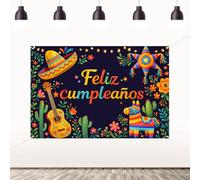 ZestZing Fondo de madera de estilo mexicano negro español, telón de fondo de cumpleaños de feliz cumpleaños, decoración de pared de vinilo para cabina de fotos para hombre, decoración de fiesta de