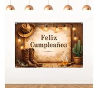 ZestZing Fondo de madera mexicana española Feliz Cumpleaños, telón de fondo de cumpleaños, 150 x 100 cm, decoración de pared de vinilo para hombres, celebración de cumpleaños, 1.5 x 0.9 m