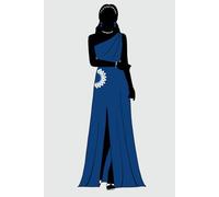 Zeta Phi Beta - inspired Woman's Notebook or Journal in Royal Blue & White: Grecian gown silhouette figure