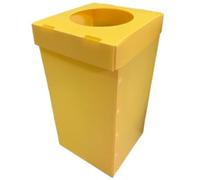 ZETA TRADES Contenedor de Reciclaje Amarillo 80L - Cubo de Basura Grande para Escuelas, Oficinas y Empresas, Papelera Resistente de PP Corrugado para Exterior e Interior, Sistema de Clasificación