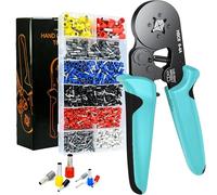 ZETAPEX Crimpadora profesional 0.25-10mm² de 1200 terminales electricos con Prensa para Punteras huecas y Terminales de Cables - Juego Completo de Terminales Eléctricos Incluidos - Kit Electricista