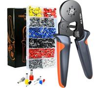 ZETAPEX Crimpadora profesional 0.25-10mm² de 1200 terminales electricos con Prensa para Punteras huecas y Terminales de Cables - Juego Completo de Terminales Eléctricos Incluidos - Kit Electricista