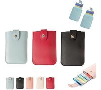 ZeTjieXing Cartera organizadora de tarjetas extraíble, bolsa de tarjetas extraíble en capas, bolsa de cuero con cierre a presión, organizador de tarjetas de crédito portátil delgado, 3 unidades: B, 1