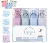 ZeTjieXing Resaltador con purpurina Nebula Color, Resaltador multifuncional con purpurina antimanchas, para tomar notas en tu diario