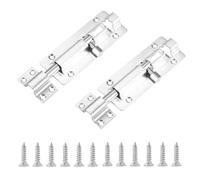 ZETKUS 2 Piezas Pestillo Puerta de Acero Inoxidable, Cerrojo Puerta Interior de 3 Pulgadas con Tornillos, Cerradura de Seguridad para Puerta de Madera, Armario, Baño, Jardín, Ventana y Muebles