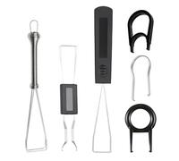ZETKUS Kit de 6 Piezas Extractor de Teclas y Switches para Teclado Mecánico - Herramienta Universal de Acero Inoxidable y Plástico para Limpieza, Mantenimiento y Personalización DIY(Negro)