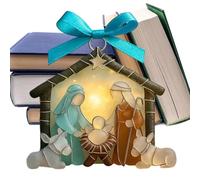 Zetqhuu Colgante Navideño del Nacimiento,Centro De Mesa Plano 2D - De Acrílico De Belen para Árbol De Navidad | para Repisa, Dormitorio, Sala De Estar, Mesita De Noche Y