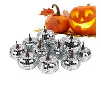 Zetqhuu Figura Calabaza,12 Piezas Calabaza Espejo Brillante | Centro De Mesa Decoración De para Fiestas De Cumpleaños Halloween Hogar Dormitorio Vacaciones Jardín Colegio