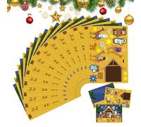 Zetqhuu Pegatinas Navideñas Para Manualidades - Conjunto Del Belén De Jesús Pegatinas Religiosas - 12 Unidades Calcomanías Suministros Álbum Recortes Para Niños Niñas Adultos Familia