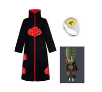 (Zetsu) Naruto Akatsuki Cosplay Ropa Cos Accesorios Disfraces Conjunto Diademas Anillo Collar Máscara