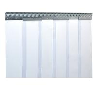 Zettl GmbH Cortina de fleje de PVC Zettl GmbH Cortina elástica industrial de 2x200 mm, transparente, completamente premontada, rieles de montaje galvanizados, resistente a la intemperie