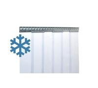 Zettl GmbH cortina de tiras de PVC resistente al frío temperatura de servicio: +/-0,0°C a -25°C, lamas 200x2mm transparentes, altura 2,00m, ancho 2,70m, acero inoxidable