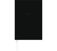 Zettler Buchkalender 2026 14,5x21 cm schwarz Bürokalender 1 Tag auf 1 Seite wattierter Kunststoffeinband Stundeneinteilung 7-19 Uhr