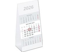 Zettler Calendario de 3 meses 2026 - Calendario de mesa de 11 × 21 cm, 3 meses en 1 hoja con deslizador de fecha, conteo semanal, panel frontal y rodapiés, resumen anual, vacaciones, 2 idiomas