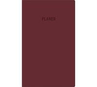 Zettler Planificador de bolsillo 1M/2S burdeos 2026 - Planificador mensual de 10 × 16 cm, 32 páginas, 1 mes en 2 páginas, división horaria 8 - 19 horas, conteo de días laborables y semanas, cuaderno