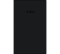 Zettler Planificador de bolsillo Leporello negro 2026 - Planificador mensual 10 × 16 cm, 1 mes por página, 7 pliegues de leporel, calendario intercambiable, cuaderno de direcciones, conteo de días