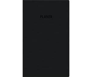 Zettler Planificador de bolsillo Leporello negro 2026 - Planificador mensual 10 × 16 cm, 1 mes por página, 7 pliegues de leporel, calendario intercambiable, cuaderno de direcciones, conteo de días