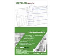 Kalender-Ersatzeinlage 2026 - für den Taschenplaner Leporello Typ 510 - 8,8 x 15,2 cm - 1 Monat auf 2 Seiten - separates Adressheft - 501-6198