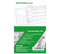 Zettler Recambio de calendario TP 1M/2S Leporello 2026 - Calendario de repuesto 9 × 15 cm para planificador de bolsillo tipo 510, 1 mes en 2 páginas, 15 pliegues de leporel, días festivos, días