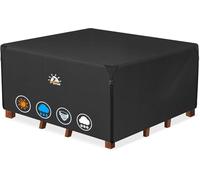 Zettum 221 x 221 x 73 CM Funda para Muebles de Jardín, Impermeable Funda Mesa 600D Oxford en Revestimiento de PU, Tela Protector para Cuadrado Mesa Anti Viento Cubierta Mesa Anti-UV