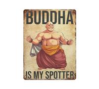 ZEUDFBSA Buddha Is My SpotterWall Decor Art Metal Tin Poster Modern Bar Decorations40x30cm