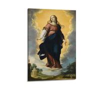 ZEUDFBSA Póster de pintura al óleo de la Inmaculada Concepción, póster decorativo de lienzo para pared e impresión artística moderna para decoración de dormitorio familiar, 60 x 90 cm
