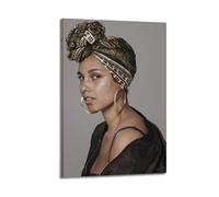 ZEUDFBSA Póster decorativo de Alicia Keys Singer para pared, lienzo e impresión artística moderna para decoración de dormitorio familiar, 40 x 60 cm
