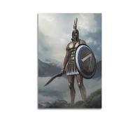 ZEUDFBSA Póster decorativo de King of Total War Leonidas para pared e impresión artística moderna para dormitorio familiar, 60 x 90 cm