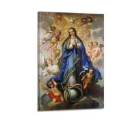 ZEUDFBSA Póster decorativo de la Virgen María de la Inmaculada Concepción, lienzo decorativo para pared e impresión artística moderna para decoración de dormitorio familiar, 60 x 90 cm