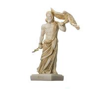 Zeus Dios Griego Júpiter Trueno Estatua Figurilla Oro Alabastro 16 cm
