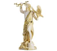 Zeus Dios Griego Júpiter Trueno Estatua Figurilla Oro Alabastro 18 cm