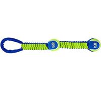 Zeus Fitness Tug Juguete Doble Pelota de Tenis con cordón Nylon Twist para Perros, 25 cm