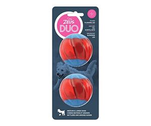Zeus Juguete Interactivo para Perros Duo Pelota con LED, 6,3cm, 2ud