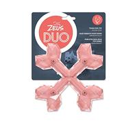 Zeus Juguete para Masticar Perro Duo Cross Hueso, 15 cm, Coral, Aroma a Pollo