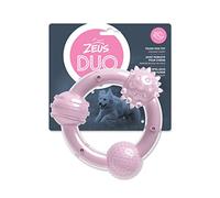 Zeus Juguete para Masticar Perro Duo Tres Aros, 15 cm, Lila, Aroma a Coco
