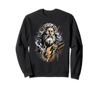 Zeus Rayo Dios Griego Mitología Tormenta Poder Retrato Arte Sudadera