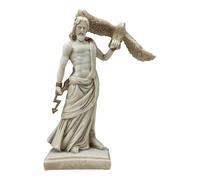 Zeus Rey de Dioses y Cielo con Rayo y Águila - Estatua griega romana de pátina gris