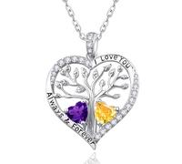 Zeuslia Collar de corazón del árbol de la vida, regalo para esposa, mujer, plata de ley 925, joyería de amor eterno, regalo de aniversario de boda, regalo de cumpleaños, joyería para madre, novia,