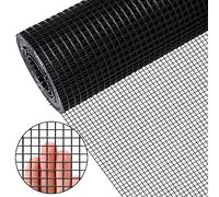 Zevemomo 24" x 50' 1/4inch Hardware Cloth Rollo de Malla soldada galvanizada de PVC para Jaula de Conejo de jardín en casa, Negro
