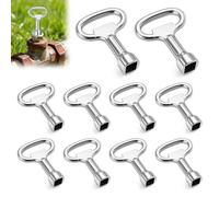 Zevmi 10 llaves cuadradas de 8 mm de mandril: llave de purga/llave de armario de aleación de zinc para radiadores de gas y agua, caja eléctrica