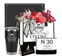 Zevmi 30 cumpleaños regalos para mujeres lona tote: Vintage 1996 lienzo conjunto de bolso de mano robusto grande organizador diario viaje regalo para esposa, hermana, novia, colega, 30 años de