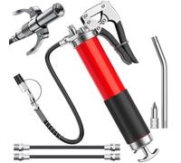 Zevmi Pistola de Engrasadora Manual: 7000 PSI Pistola Engrasadora NeumáTica Bomba de Engrase con Mangueras, Extensión Rígida, Boquilla Puntiaguda, Compatible con Cartucho de Tinta de 400cc